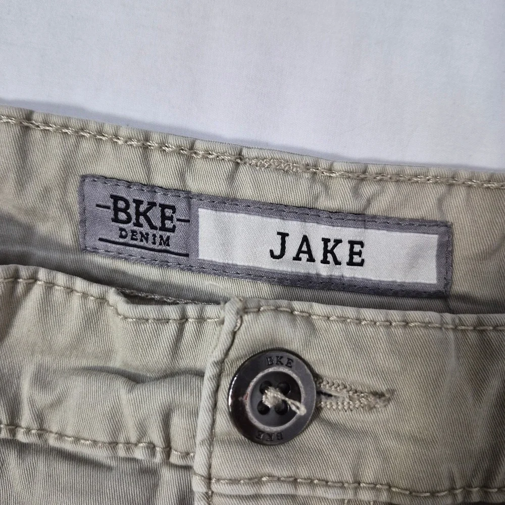 BKE Denim Jake Chino Pants Mens 30L Khaki Tan Cotton Stretch Workwear Minimalist